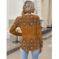 thumbnail image 2 of Zeagoo Blouses for Women V Neck Button Casual Dressy Shirts Long Sleeve T-Shirts Pleated Floral Tunic Tops Boho Tunic Tops, 2 of 6