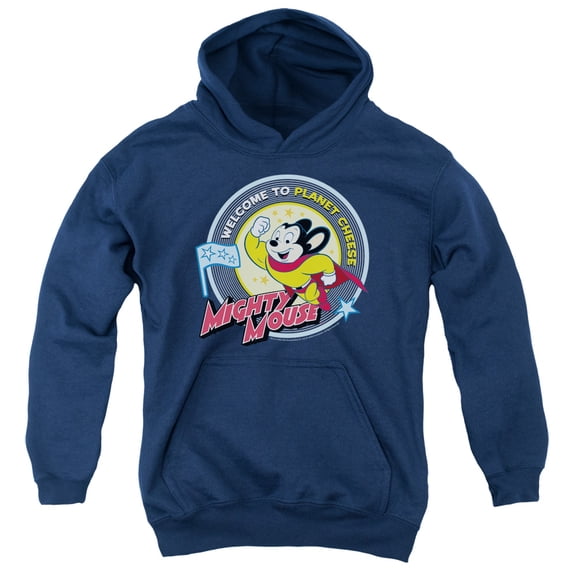 Mighty Mouse - Planet Cheese - Youth Hooded Sweatshirt - X-Large