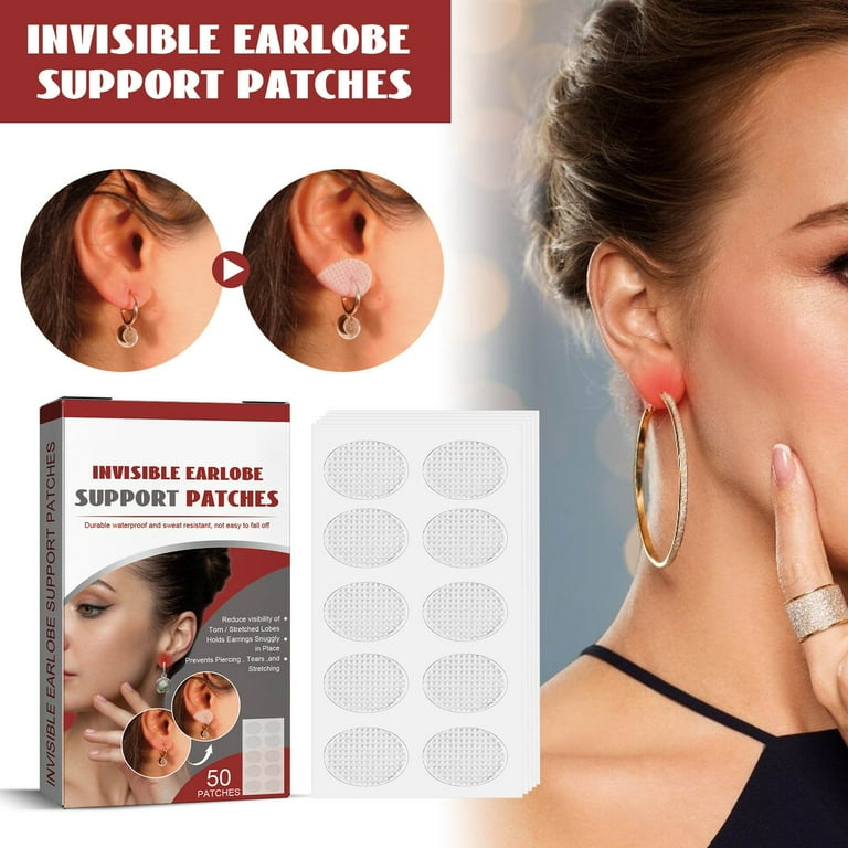 50PCS Ear Lobe Support Patches for Earrings, Clear Earring - Main Image
