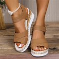 thumbnail image 4 of Willtoo Wedges Sandals for Women Open Toe Slingback Platform Wedges Sandal with Adjustable Ankle Strap Summer Slip On Arch Support Comfortable Walking Sandals Casual Dressy Beach Outdoor Sandal, 4 of 6