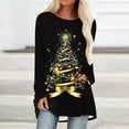 thumbnail image 2 of YUGYXL Womens Fall Fashion Long Sleeve Christmas Pullover Tunic Tops Crewneck Sweatshirt Xmas Printed Holiday Oversized Long Shirts Black L, 2 of 5