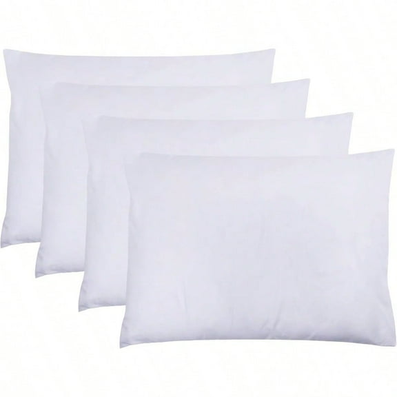 White Pillow Cases Standard Size Set of 4 20x26 Envelope Closure Pillowcases Soft Plain Brushed Microfiber Covers Hypoallergenic Breathable