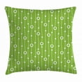 thumbnail image 1 of Irish Throw Pillow Cushion Cover, Cute Trifolium on Vertical Wavy Stripes with Dots Good Luck Fortune Symbol, Decorative Square Accent Pillow Case, 20 X 20 Inches, Lime Green White, by Ambesonne, 1 of 2