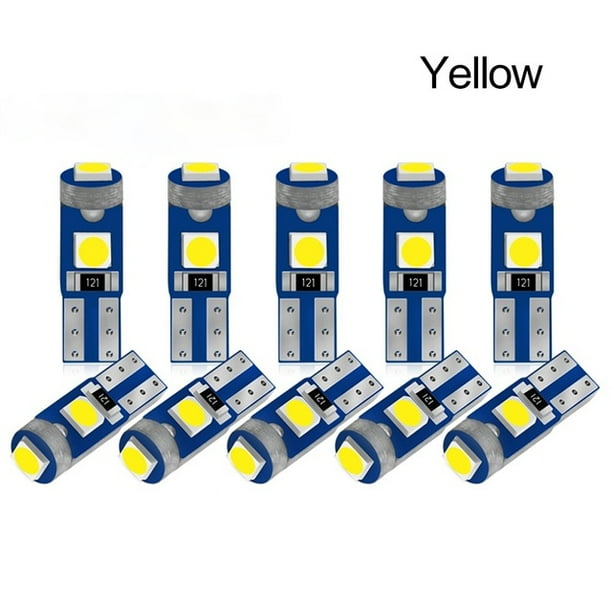 10 Pzs Bombilla LED gao jinjia T5 W3W W1.2W 12V Canbus Luces Interiores Coche