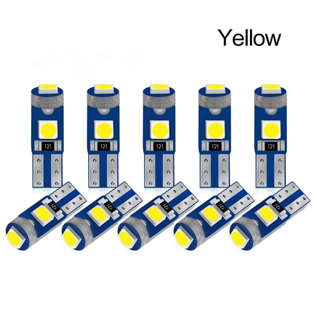 10 Pzs Bombilla LED gao jinjia T5 W3W W1.2W 12V Canbus Luces Interiores Coche