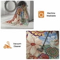 thumbnail image 5 of Boho Floral Washable Area Rug 3'x5', Bohemia Colorful Mandalas Botanical Flower Woven Cotton Tassels Kitchen Rugs, Non Slip Indoor Door Mat Throw Carpet for Entryway Living Room Nursery Laundry Room, 5 of 9
