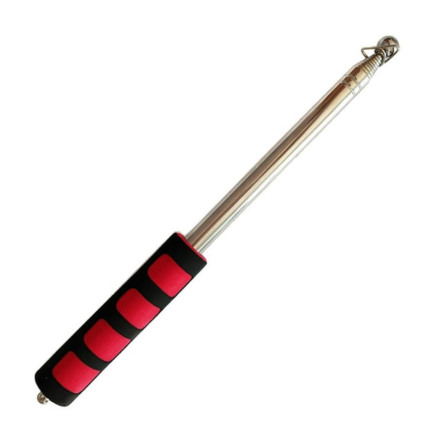Almencla Telescopic Flagpole, Stainless Steel Flagpole, Flag Pole, Hand-held Metal Flagpole, with Sponge Handle , Red, 2m