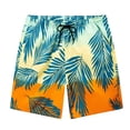 thumbnail image 2 of Zylanna Men's Board Shorts with Pockets, Drawstring Elastic Waist Swim Trunks Quick Dry Hawaiian Print Casual Summer Beach Shorts for Men Multicolor, 2 of 4
