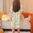 thumbnail image 3 of RXIRUCGD 2025 Vêtements d'Été pour Enfants 3-12 Ans Mode Couleur Unie Pyjamas Rêveurs Robe à Manches Courtes Col Rond, 3 of 5