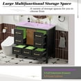 thumbnail image 6 of Euroco 36'' Bathroom Vanity with Resin Sink Combo, Solid Wood Frame Bathroom Storage Cabinet, Freestanding Vanity Set with 5 Drawers& Soft Closing Doors (Same as N710S136002B+SW000142AAB ), 6 of 9
