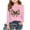Pink, variant on Piuwrlz Kids Long Sleeve Shirts Girls T-Shirts New Printed Bow-knot Round Neck T Shirt Tops Beige Size 3-4 Years