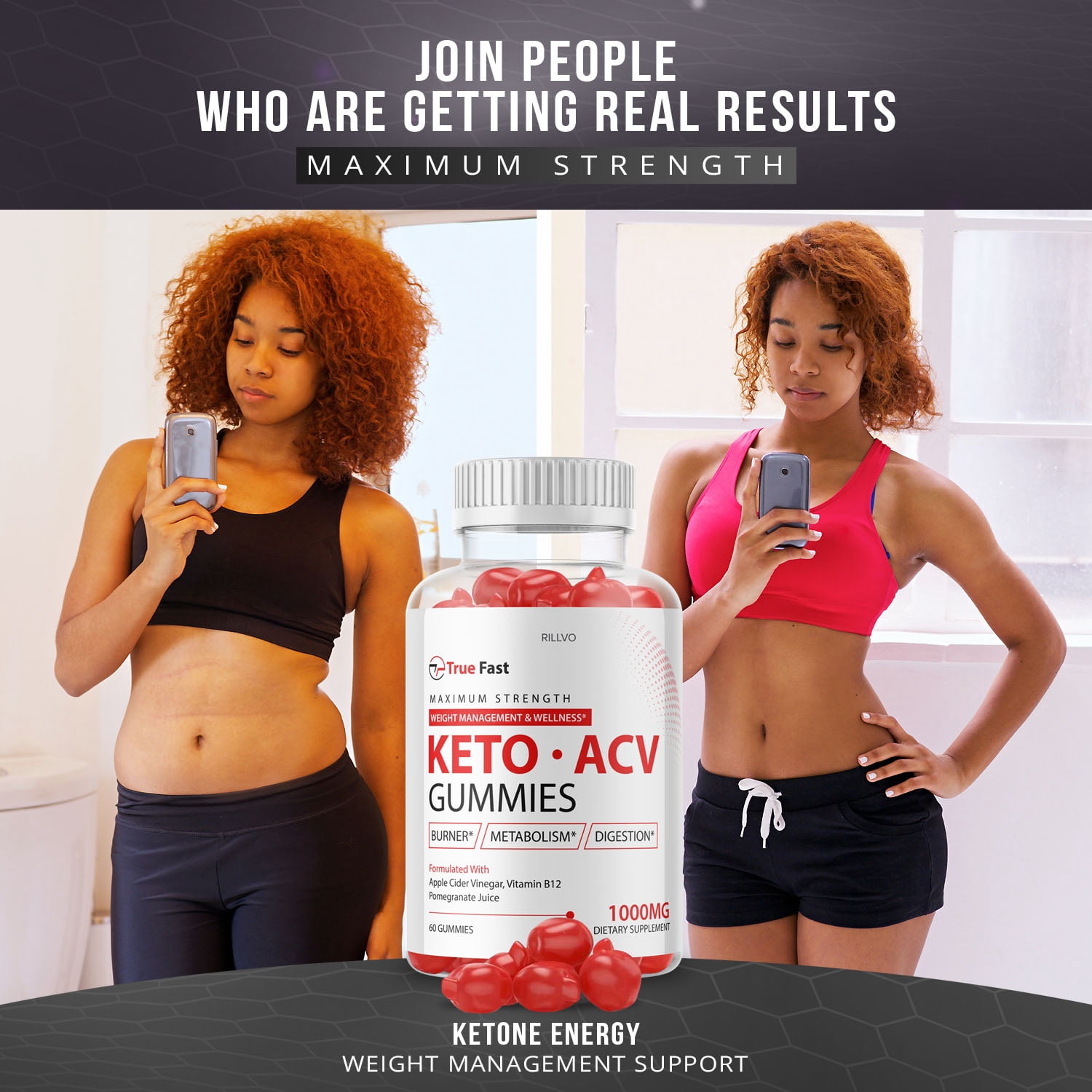 (2 Pack) True Fast Keto Gummies - True Fast Keto ACV Gummy’s - Supplement for Weight Loss - Energy & Focus Boosting Dietary Supplements for Weight Management & Metabolism - 120 Gummies