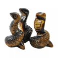 thumbnail image 4 of GKNET Natural Tiger's Eye Quartz Crystal Skull Carved Snake Healing Serpent Ornament, 4 of 6