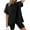 Black, variant on Jacenvly 2024 short sleeve summer shirts for women Leisure Women's Loose Casual Solid Color Irregular Design Short Sleeved Top Quick drying Crewneck plus size tops Black