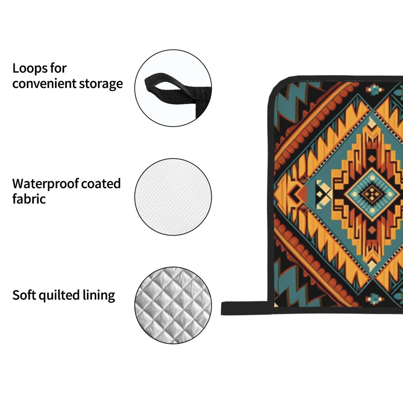 Southwest Tribal Indian Geometric 4Pcs Oven Mitts and Pot Holders Sets Oven Kitchen Gloves Hot Pads for Cooking BBQ Baking Grilling