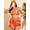 Multicolor 3, variant on 4pcs Plus Size Women Tie-Dye Print Bikini Set With Ruched Mesh Mini Skirt, Headwrap, Beach Swimsuit Set