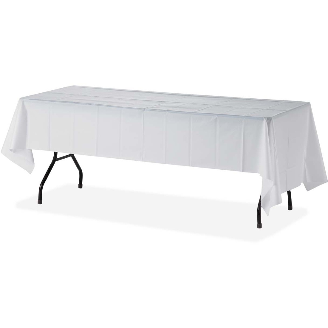 Genuine Joe Plastic Rectangular Table Covers - 108" X 54" - 24 / Carton - Plastic - White (10328ct)