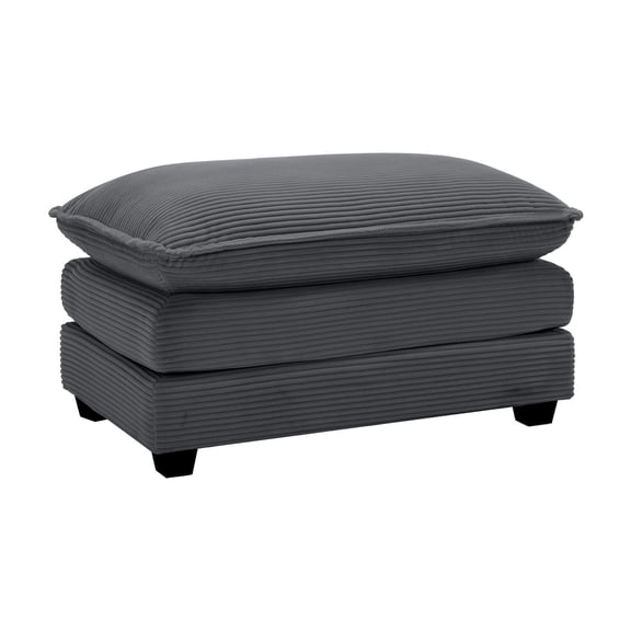 Nmkwnr Corduroy Upholstered Ottoman Footstool for Living Room, Bedroom, Office, Gray