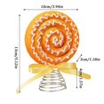 thumbnail image 2 of Christmas Tree Topper, Candy Ice Cream Shaped, 1 Piece, Yellow Icing Decorative with Ribbon, for Indoor Christmas Holiday Party Decor, Cute Xmas Holiday Home Ornament Gift, 2 of 5