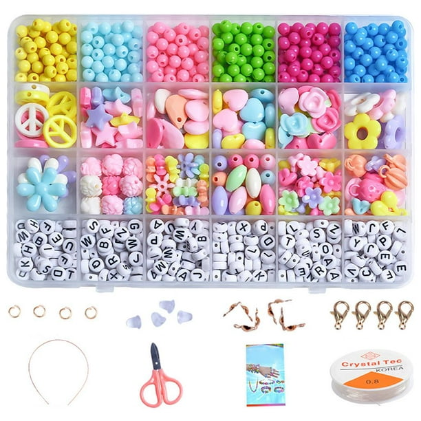 Kit de fabrication de bracelet de 24 grilles, fabrication de bijoux,  bracelet de perles, coffret cadeau d'anniversaire pour enfants, filles,  adolescents, créations artisanales 