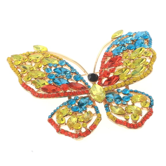 Large Crystal Butterfly Brooch