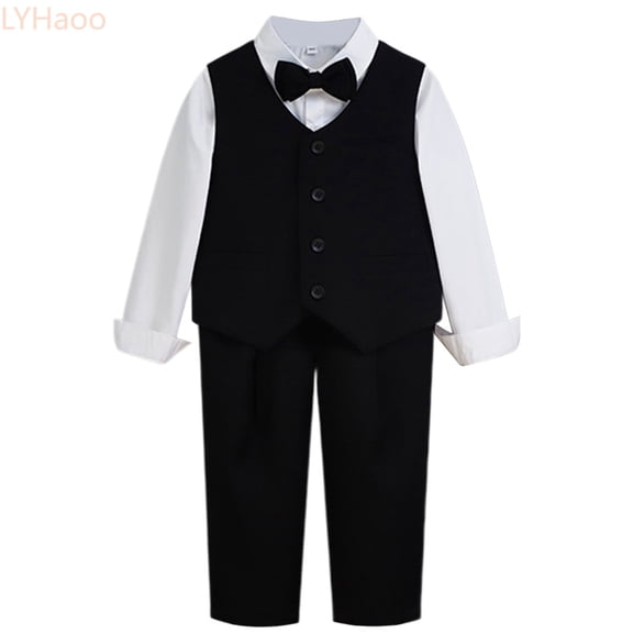 LYHaoo Boys Suit Jacket Formal Clothing For Performance Outfit Boys Pants Outfit Set Sizes (3-4 Years)