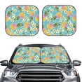 thumbnail image 2 of Kll Cute Pineapples Windshield Sun Shade 2-Piece Foldable Car Front Window Sunshade For Most Sedans Suv Truck - Auto Sun Blocker Visor Protector Blocks Max Uv Rays - Large, 2 of 7