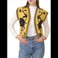thumbnail image 1 of Chaleco de Vaquera, Atuendo Occidental para Mujer, Chaleco Bordado, Cárdigan Corto Sin Mangas, Top Bohemio. Negro y Dorado S, 1 of 8