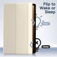 thumbnail image 5 of JETech Case for Samsung Galaxy Tab S9 FE+ / S9 FE Plus 12.4-Inch, Slim Translucent Back Tri-Fold Stand Protective Tablet Cover, Support S Pen Charging, Auto Wake/Sleep (Beige), 5 of 7