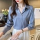 thumbnail image 3 of Fashion elegant satin shirts solid color ladies shirts causal Women's Blouses Spring Long Sleeve Shirts Tops Blusas Mujer, 3 of 5