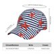 thumbnail image 2 of Fotbe Starfish Navy Blue Stripe Gorro Clásico de Béisbol, Gorra Ajustable con Broche Snapback, Gorro de Exterior de Algodón Suave, 2 of 6