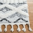 thumbnail image 3 of SAFAVIEH Moroccan Tassel Olgica Diamond Shag Area Rug, Ivory/Grey, 6'7" x 9'2", 3 of 8