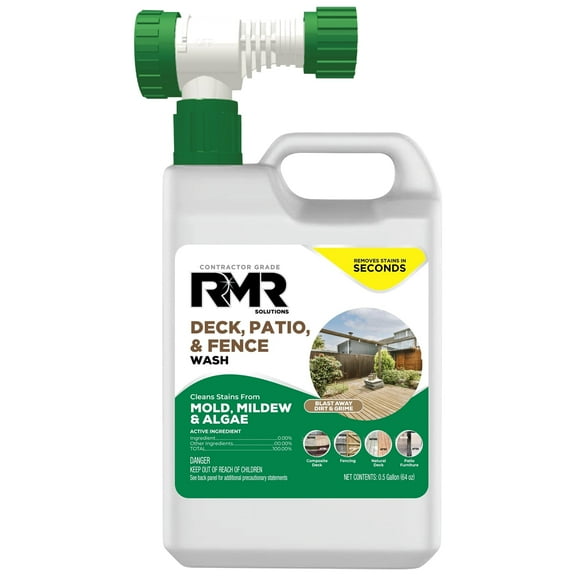 RMR Deck Patio & Fence Stain-Fighter Wash with Hose-End Adapter, 64 Oz