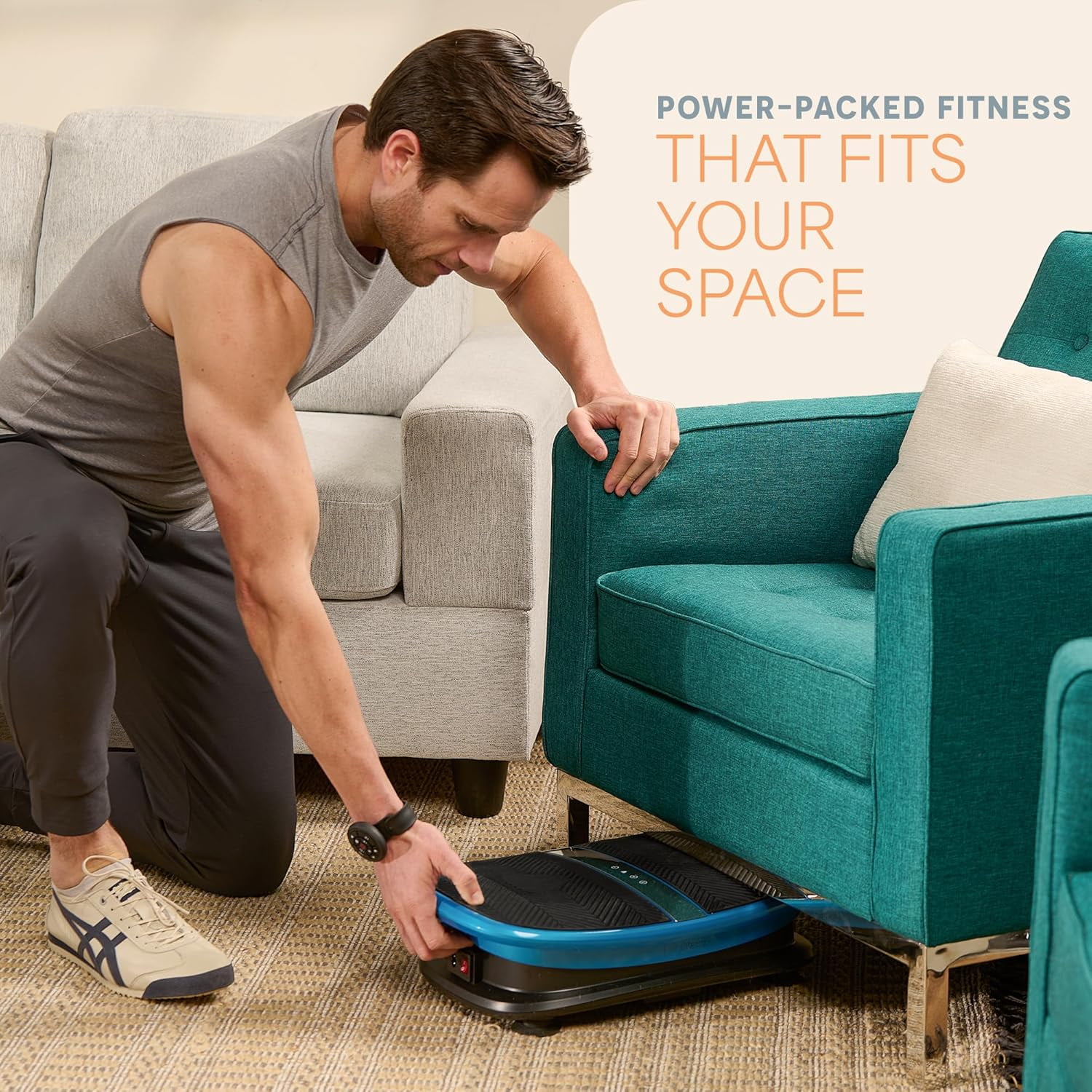 LifePro Waver Mini Vibration Plate Exercise Machine, Compact Home Workout Vibrating Plate with Voice Control, Remote, Curved Platform, 260 lb Capacity