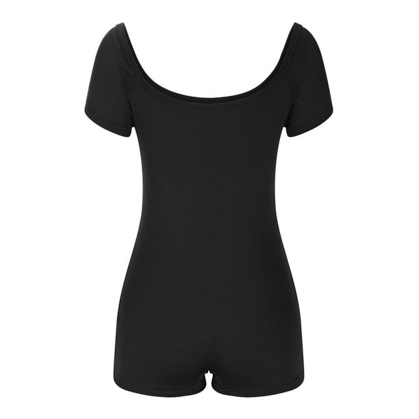  SweatyRocks Women's Cap Sleeve Scoop Neck Backless Slim Fit  Short Romper Unitard Shapewear Black XS : Clothing, Shoes & Jewelry