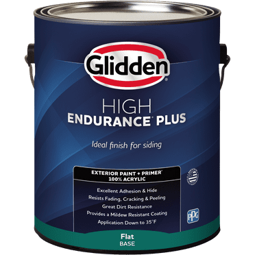 Glidden HEP Exterior Paint   Primer All-In-One, Tintable, Flat, 1 Gallon