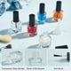 thumbnail image 4 of 6 botellas de esmalte de uñas transparente de 5 ml con tapa de pincel negra, botellas de vidrio vacías cuadradas rellenables con 6 bolas agitadoras y 2 embudos., 4 of 9