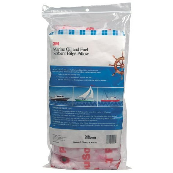 3M 29026 Marine Oil and Fuel Absorbent Bilge Pillow, 7 in. x 15 in.