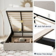 thumbnail image 2 of Allewie King Size Lift Up Platform Storage Bed Frame with Channel Wingback Headboard, Light Beige, 2 of 12