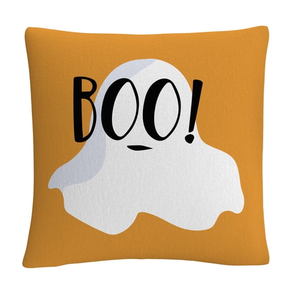 White Ghost Boo Halloween By Abc 16 X 16 Decorative Throw Pillow