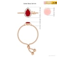 thumbnail image 4 of ANGARA Natural Pear-Shaped Ruby Halo Bolo Ring in 14K Rose Gold for Women (Size-6x4mm) | July Birthstone Jewelry for Her | Natural Ruby Rings, 4 of 9