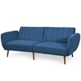 thumbnail image 1 of Giantex Canapé-Lit Futon Convertible, Causeuse Moderne en Tissu de Lin avec Dossier Séparé et Ajustable, Canapé-Lit pour Bureau à Domicile, Bleu Marine, 1 of 6