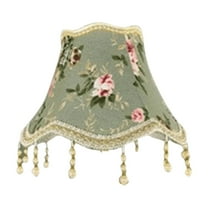 GiLiling Vintage Floral Lamp Shade, Small Green Fabric Victorian Royal Bell Shape Replacement Shade for Table Lamps and Floor Lamps, 25x18cm Floral Design for Home Décor