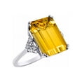 thumbnail image 3 of RYLOS Rings for Women Sterling Silver Designer 16X12MM Emerald Cut Gemstone & Diamond Ring November Citrine Jewelry Size 11.5, 3 of 6