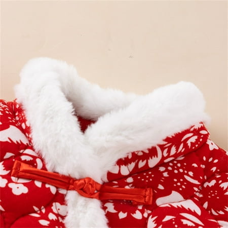 

Cathalem Dress Jacket for Girls Toddler Baby Girl Coat Fleece Quilted Chinese New Year Kids Floral Jacket Outfits Hot down Jacket Coat Purple 18-24 Months