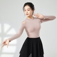 thumbnail image 4 of Traje de baile latino para mujer adulta, camiseta de manga larga, ropa de práctica de baile, ropa de baile modal negra, cuerpo, 4 of 5