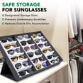 thumbnail image 3 of ProSource 18 Slot Sunglasses Organizer Box Stand Display Case/Tray, Fabric Lined &amp; Snap Close, 3 of 5
