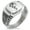 Silver, variant on Stainless Steel Shadow Dragon CZ Ribbed Needle Stripe Pattern Biker Style Polished Ring