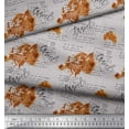 thumbnail image 2 of Soimoi Gray Poly Georgette Fabric Text & Europe Map Travel Printed Fabric 1 Yard 52 Inch Wide, 2 of 5