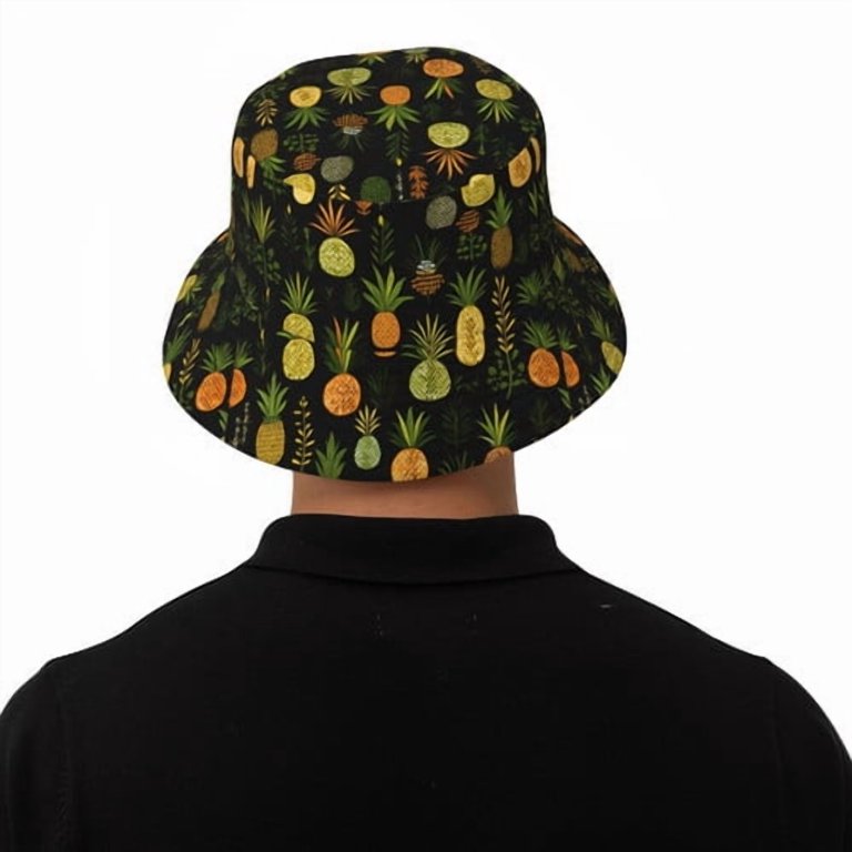 ZXCXRQFa Pineapple Bucket Hat Polyester Reversible Sun Hats  display picture 1